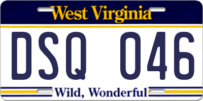 WV license plate DSQ046