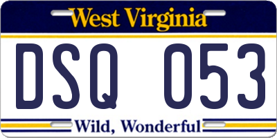 WV license plate DSQ053