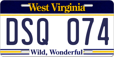 WV license plate DSQ074