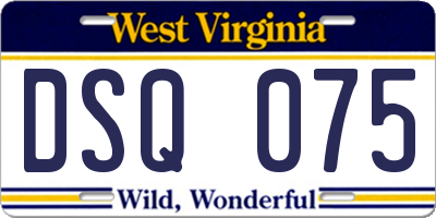 WV license plate DSQ075