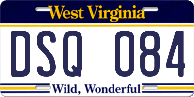 WV license plate DSQ084