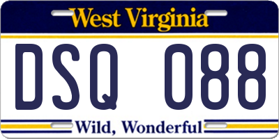 WV license plate DSQ088