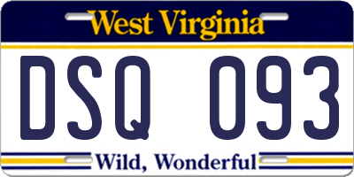 WV license plate DSQ093