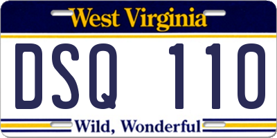 WV license plate DSQ110