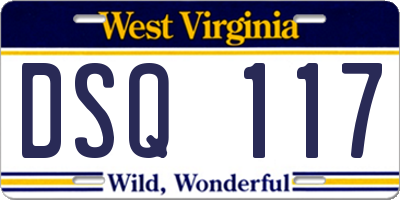 WV license plate DSQ117