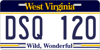 WV license plate DSQ120