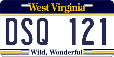 WV license plate DSQ121