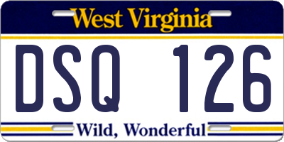 WV license plate DSQ126