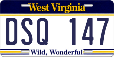 WV license plate DSQ147