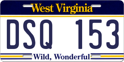 WV license plate DSQ153