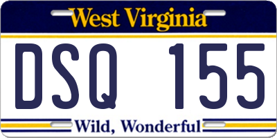 WV license plate DSQ155