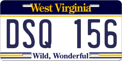 WV license plate DSQ156