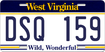 WV license plate DSQ159
