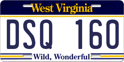 WV license plate DSQ160