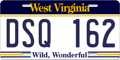 WV license plate DSQ162