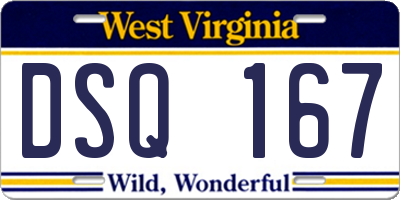 WV license plate DSQ167