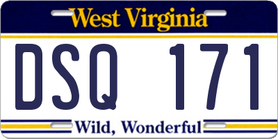 WV license plate DSQ171