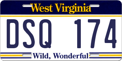 WV license plate DSQ174