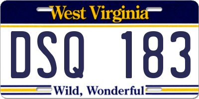 WV license plate DSQ183