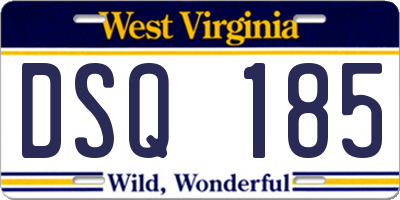 WV license plate DSQ185