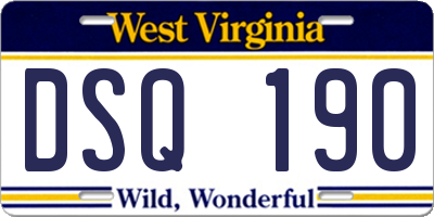 WV license plate DSQ190