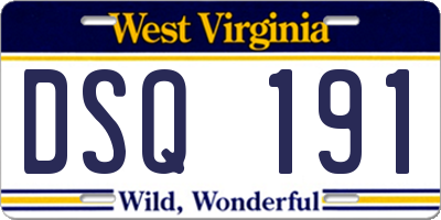 WV license plate DSQ191
