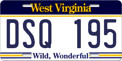 WV license plate DSQ195