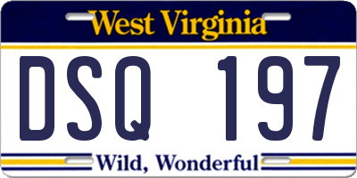 WV license plate DSQ197