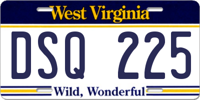 WV license plate DSQ225