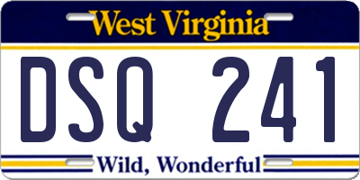WV license plate DSQ241