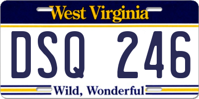 WV license plate DSQ246