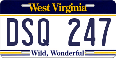WV license plate DSQ247