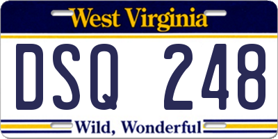 WV license plate DSQ248