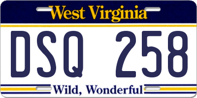 WV license plate DSQ258