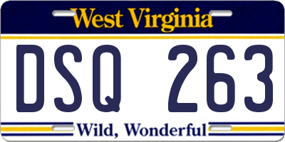 WV license plate DSQ263