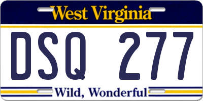 WV license plate DSQ277