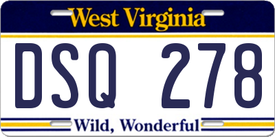 WV license plate DSQ278