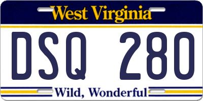 WV license plate DSQ280