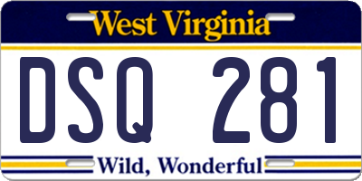 WV license plate DSQ281