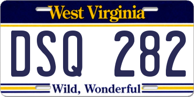 WV license plate DSQ282