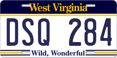 WV license plate DSQ284