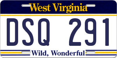 WV license plate DSQ291