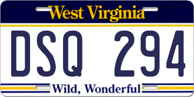WV license plate DSQ294