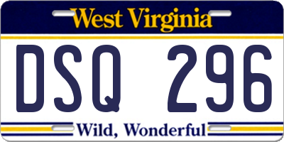 WV license plate DSQ296