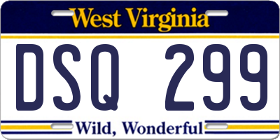 WV license plate DSQ299