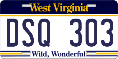 WV license plate DSQ303