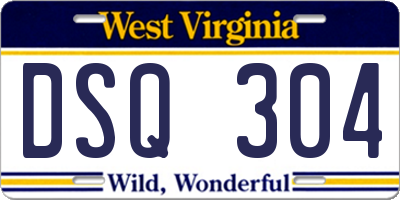 WV license plate DSQ304