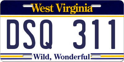 WV license plate DSQ311