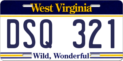 WV license plate DSQ321