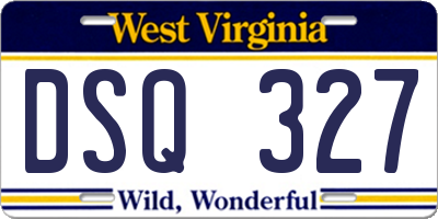 WV license plate DSQ327
